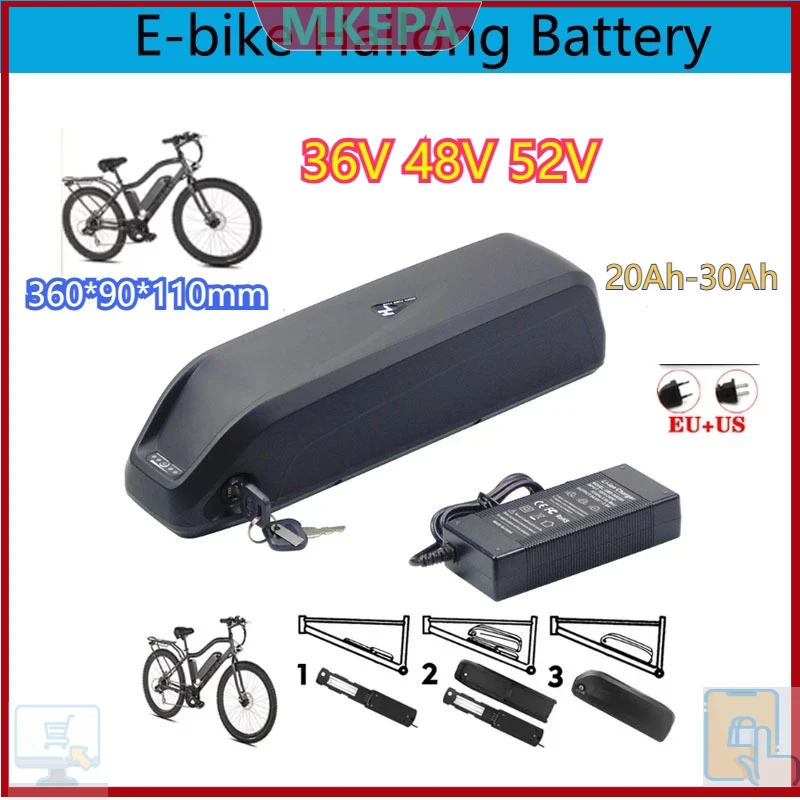 36-48-52V For Motor Electric M - огляд і ціна Ebike Battery 48V 20Ah Hailong